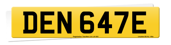 Registration number DEN 647E